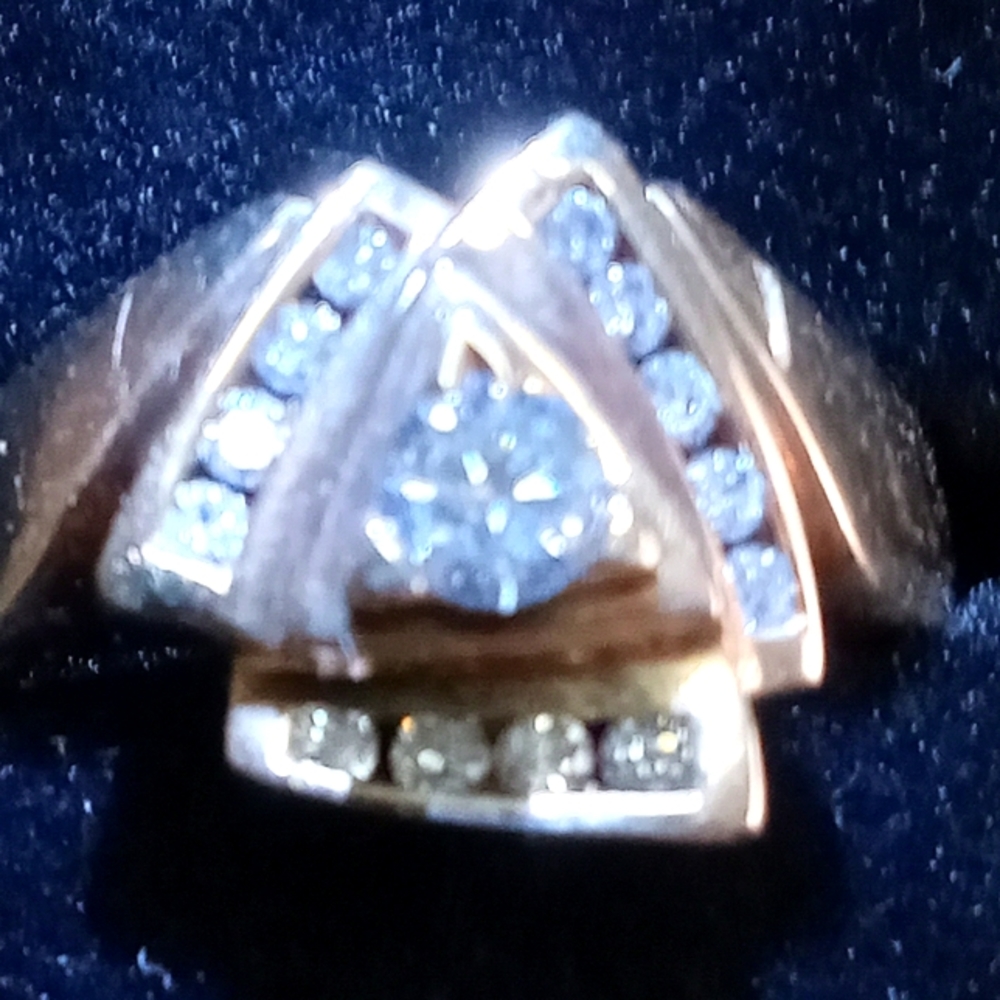 Gold and diamond ring